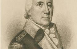 Sepia-toned portrait of a man in a military uniform with shoulder epaulets, facing slightly right.