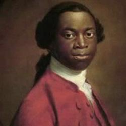 A painted portrait of a man in a red coat and white shirt, looking directly at the viewer.